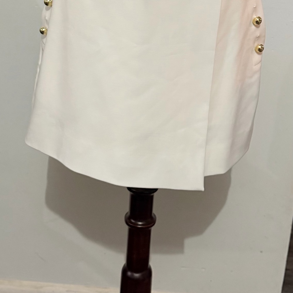 10 Crosby Derek Lam White Wrap Around Skort with Gold Accents